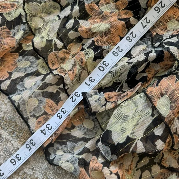 THE KOOPLES Anthropologie Wanted Silk Floral Print Ruffle Dress - Picture 15 of 16